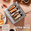 4 Slice Smart Toaster with Touchscreen, 1.5" Extra Wide Slots for Bagels & Thick Bread, Dual Independent Controls, 6 Bread Settings, Defrost, Reheat, Easy Clean, Stainless Steel, for Family Breakfast
