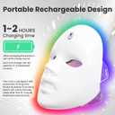 7-1 Colors Red Light Therapy For FaceLED Facial Skin Care Mask,Red Light Mask for Face, LED Facial Mask Light,Salon or Home,White.