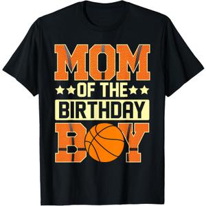 Mom Of The Birthday Boy Basketball Baller Kids T-Shirt, Size: M
