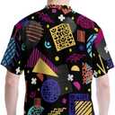 Funny Hawaiian Shirt for Men Casual Short Sleeve Button Down Beach Shirts Printed Tropical Vacation Shirts (Black, L)