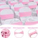 Kinlop 50 Pcs Spandex Chair Sashes Bows Chair BanB0C3V1RSWZds Slider Sashes for Covers Elastic Bands Ties Without Buckle Decorations for Wedding Party Events Ceremony Birthday(Pink)
