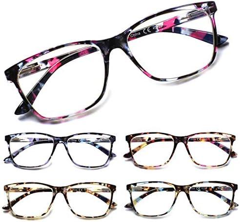 SIGVAN Ladies Reading Glasses Blue Light Blocking Spring Hinge Fashion Pattern Print Eyeglasses for Women Pack Of 3
