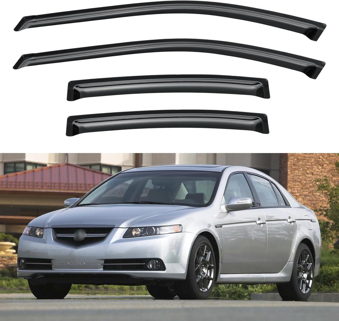 Window Visors Rain Guards for 2004 2005 2006 2007 2008 Acura TL, Out-Channel Window Vent Wind Deflectors Visors Shades for 04 05 06 07 08 Acura TL