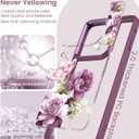 3 x for Motorola Edge 2025 Case,Moto Edge 2025 Phone Case,Military Grade Protective Slim Soft TPU+Hard PC,Girls Women Crystal Clear Flower Pattern Case Cover for Moto Edge 2025 (Purple) (Golden Shield Flower Series-Purple)