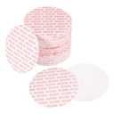 PATIKIL 66mm/2.6" Foam Lid Liner 75pcs Adhesive Round PS Pressure Sensitive Seals, Cap Liners Resistant Tamper for Plastic Glass Jar Bottle Cap Canning Vials Seals Red Text, White