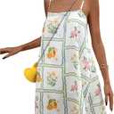 GORGLITTER Women's Floral Mini Wedding Guest Dresses Spaghetti Strap Boho Cami Short Summer Vacation Sundress (White, M)