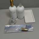 Luxury Glass Hand and Dish Soap Dispenser Set by Brighter Barns - Kitchen Soap Dispenser Set with Tray for Kitchen Sink - White and Gold Home Accessories & Decor for Restaurants, Airbnb, Gift (Gold)