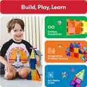 PicassoTiles 80 PCs Magnetic Tiles Travel Size Mini Version Building Block Construction Set for Kids Great Gift Ages 3+ Boys & Girls Preschool Kindergarten Montessori Playing Toys Stacking Fun PTM80