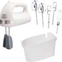 Hamilton Beach 6-Speed Electric Hand Mixer with Whisk, Dough Hooks and Easy Clean Beaters, Powerful 275 Watt Motor, Snap-On Storage Case, White