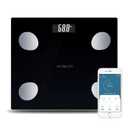 NUTRI FIT Bathroom Weighing Scale for Body Weight and Fat, Digital Smart Scale with Bluetooth, Body Composition Watchers with APP for BMI, Muscle, Weight Loss, Max 150kg/330lb (Premium Black)