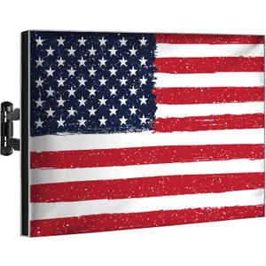 Garnetics Outdoor TV Cover 24 Inch Waterproof, Weatherproof TV Enclosures with Smart Shield Screen Protectors, Ideal for Outdoor Use, Moving, and Storage - US Flag