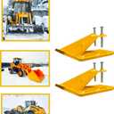 Tractor Bucket Protector, 2 Ski Edge Protectors, Lawn Groomer Anti-skid Protector Anti-skid Edge Protector Heavy Duty Steel Bucket Attachment,yellow