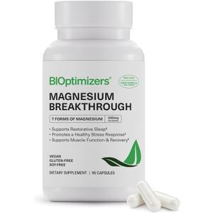 BIOptimizers Magnesium Breakthrough 500mg, 7 Forms of Magnesium 90 Capsules