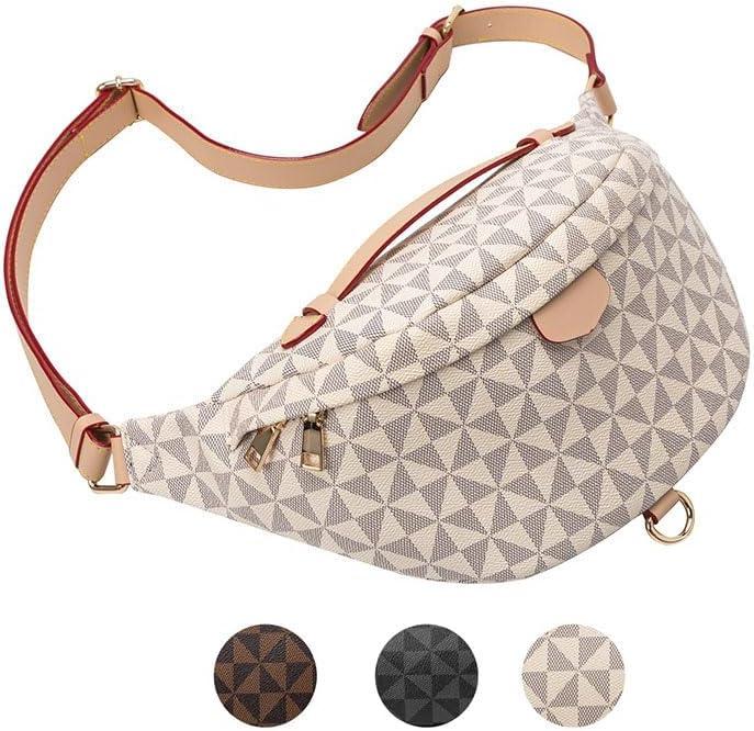 Versatile Women's Designer Fanny Pack - Sling Bag for On-the-Go Style & Travel - Perfect as Crossbody or Chest Bum Bag (Beige)