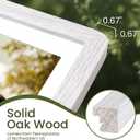 FLYJOE 24x36 Poster Frame | Solid Oak Wood 24 x 36 Picture Frame | 24x36 Poster Frame With Mat For 20x30 | Tempered Glass And Hanging Hardware Included | 36 By 24 Photo Frame Wood (White, 1 Pack)