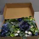 Artificial Wedding Arch Flowers for Wedding Sign,Set of 2 for Wedding Welcome Ceremony Sign,Faux Floral Swags,Wedding, Banquet and Reception Backdrop Floral Decoration (Blue)