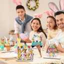 2 x Easter Decor- 4pcs Wooden Easter Bunny Table Centerpieces for Tabletop Rustic Bunny Wood Table Sign with Eggs and Flower Ornament, Farmhouse Rabbit Decorations for home, Office, and Party Suppliers