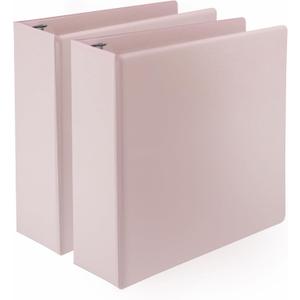 Samsill Plant-Based 3 Inch Durable D-Ring, View Binder, Eco-Friendly, USDA Certified Biobased, 2 Count,Pack of 1, Rose