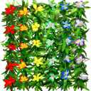 Aodaer 6 Pieces Hawaiian Leis Necklace Bulk Garlands Tropical Artificial Flowers Leaf Leis Luau Party Decorations for Beach Themed Party Supplies