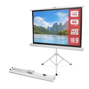 Pyle 50 Inch Portable Projector Screen with Tripod Stand – Lightweight, Durable, Easy Pull Setup Mobile Projection Screen with 4:3 Aspect Ratio, White Matte Fabric for Indoor/Outdoor Use