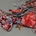 RoseSeek Women's 2 Piece Leopard Floral Bikini Sets Halter Triangle String Bathing Suit Starfish Metal Swimsuits, XS