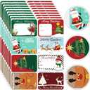 200PCS Christmas Gift Tag Stickers, Xmas Self Adhesive Name Tags Labels, Christmas Stickers for Cards Crafts Gift (1.97 x 2.95 in, 8 Styles)