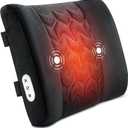 CILI Lumbar Support Pillow for Office Chair, Heated Back Support Pillow with Vibration, Back Massager for Chair, Back Rest Cushion Pillow for Desk Chair Sofa, Gifts for Mom Dad Women Men (Black)