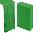 12 Pack Green Cheesecloth Table Runner 10Ft Gauze Cheese Cloth Table Runner 35x120 Inch Boho Sheer Rustic Fabric for Christmas Party Decor Baby Shower Wedding Home Holiday Decorations