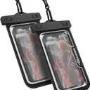 SEAWAG Next Waterproof Phone Case with Lanyard, Floating IPX8 Pouch for iPhone 17 16 Pro Max 15 14 13 12 11 and Samsung Galaxy S25 S24, Beach Cruise Travel Essentials, 2 Pack Black