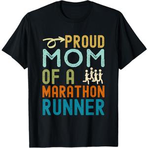 Proud Mom of a Marathon Runner Retro Vintage Distressed T-Shirt L