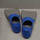 Sporti Adult-Kids Swim Fins for Pool Lap Swimming - Long Floating Fins for Swimming & Snorkeling - Swim Flippers for Training (M 7-8 / W 8-9, Grey-Blue)