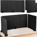 Buryeah 3 Pcs Desk Divider Desk Partition 23.6 x 47.2, 23.6 x 23.6 Stand up Freestanding Cubicle Privacy Panel Reducing Noise Visual Distraction Divider for Office Home School(Deep Gray)