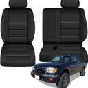 Front Seat Covers for Toyota Tacoma 1995-2000 60/40 High Front Bench Custom Fit Full Set Faux Leather Black