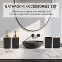 4-Piece Bathroom Accessories Set, Black and Gold Bathroom Set Includes 2 Soap Dispensers, a Toothbrush Holder and Cup, Black Gold Bathroom Decor for Modern Homes