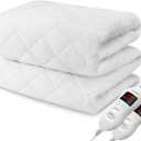 Heated Mattress Pad King Size, Electric Mattress Pad Cover w/Dual Control 8 Heating Settings, Bed Warmer w/ 4 Auto Shut Off Settings, UL Certified, Deep Pocket, Machine Washable, White (White - Diamond)
