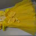 Dress for Girls Size 4-5, Yellow with Gloves And Tiara