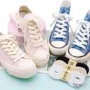 2 x DELELE Sneakers Flat Shoe Laces: 2/5 Inches Wide Athletic Replacement Shoelaces (01 Snow White)