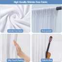 10x10ft Wrinkle Free White Backdrop Curtain for Parties Soft Fabric Drapes Wedding White Curtain Backdrop for Birthday Party Decorations Background for Photography 5x10ft, 2 Panels