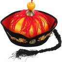 CALLARON Ancient Emperor Cosplay Headwear - Roleplay Costume Hat, Chinese Oriental Cap with Cardboard Plus Flannel Border for Party and Selfie