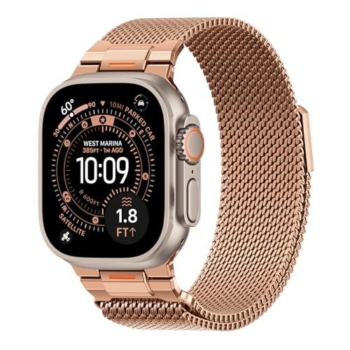 BXUXOHS Milanese Loop- Compatible with Apple Watch Ultra 3 2 1 Band for Men 38/40/41/42mm(s11/10),Magnetic Mesh Metal Strap Wristband for iWatch SE 3/2 Series 11/10/9/8/7/6/5/4 Ultra
