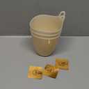 3 Pack Wall Toothbrush Holder for Bathroom Shower Organizer Hanging Cup Holder for Tooth Brush,Electric Toothbrush,Toothpaste,Razor,Makeup Brush,Pen,Adhesive Bucket Wall Organizer (Apricot Color)