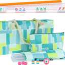 Summer American Mahjong Set: 160 Engraved Tiles, 4 Racks, Mahjong Bag and Accessories, Mahjong Tile Set