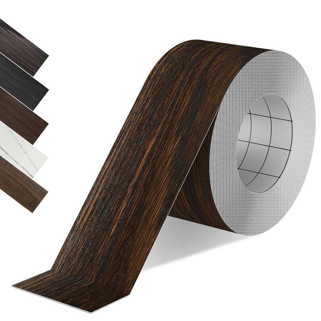 Brown Walnut Wood Tape, 2.4 inch X 15ft Self Adhesive Wood Grain Repair Patch for Tables, Chairs, Baseboards, Doors, Windows, Floors, Handicraft DIY.
