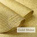 FunWheat Round Braided Placemats Set of 6 Table Mats for Dining Tables Woven Washable Non-Slip Place mats 15 inch(Shining Gold, 6pcs)