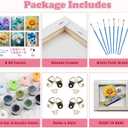 SYDYLH 6 Pack Paint by Numbers Kit for Adults/Kids, Easy Framed Adults Paint by Numbers Kits, DIY Simple Flowers Acrylic Oil Painting Number Kits for Home Wall Decor (8 x 8 Inch)