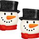 Mudder Christmas Porch Light Covers Christmas Outdoor Decoration Gnome Xmas Holiday Light Covers for Porch Garage Front Door Hanging(Snowman,2 Pcs)