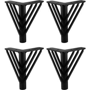 Osring 8 Inch Furniture Leg Black Triangle Shaped Hairpin Furniture Table Feet 4pcs, Heavy Duty Metal Coffee Table Legs for Sofa Dresser Cabinet