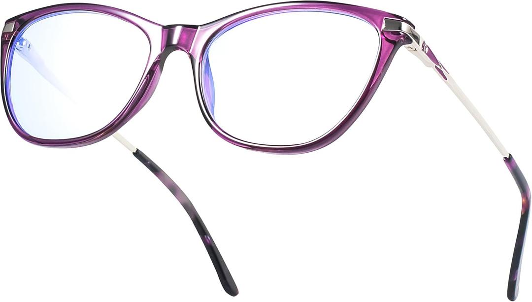 Blue Light Blocking Reading Glasses Computer Gaming Ultra-Lightweight Reading Glassesfor Women (Purple, 1.5, diopters)