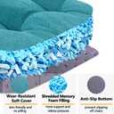 MAGIC ELEPHANT Chair Cushions for Dining Chairs, Memory Foam Kitchen Chair Cushions Set of 4, Non-Slip Thick Dining Room Chair Pads Seat Cushions, 15.5" x 15.5" x 4" (Aqua Blue)