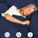 Extra Deep Cal King Sheet Set - 6 Piece Breathable and Cooling Sheets - Hotel Luxury Bedding for Women, Men, Kids & Teens - Easy & Secure Fit - Soft and Wrinkle Free - Extra Deep Pockets - Navy Blue